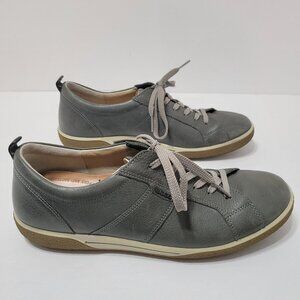 Ecco Gray Leather Casual Sneaker Shoes - Womens 10/10.5 Eur 41